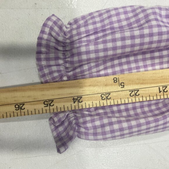 NWT$34.99 June & Hudson Long-Sleeve Wrap Blouse Size M Purple Gingham Stretch Wa - Picture 11 of 12